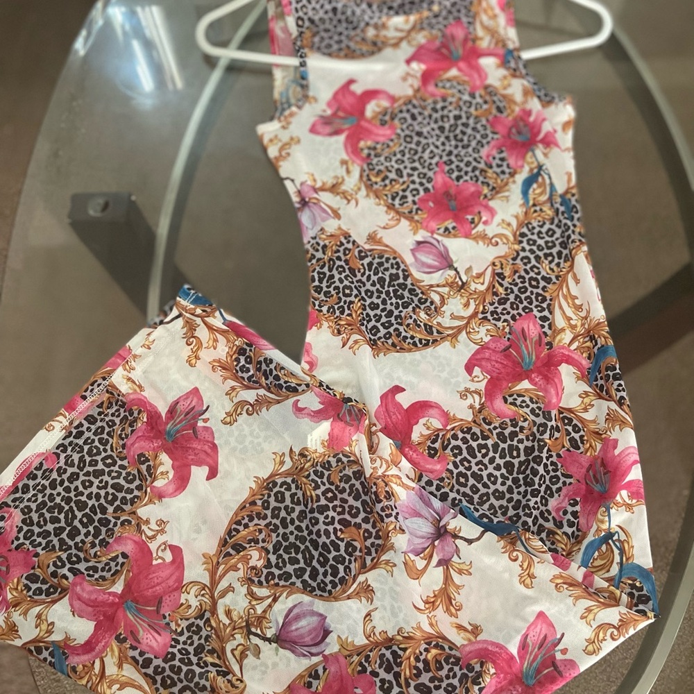 NWT Floral and Leopard Print coverup Dress
